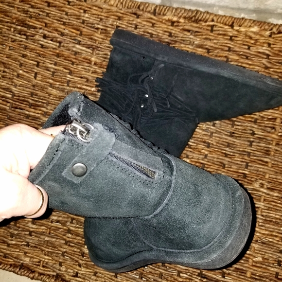 Bjorndal - Josie - BLACK Soft Suede - Leather Winter Boots W/ Faux Fur (Women 6) - Picture 7 of 9